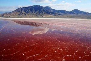 دریاچه خطرناک و قرمز کشور تانزانیا